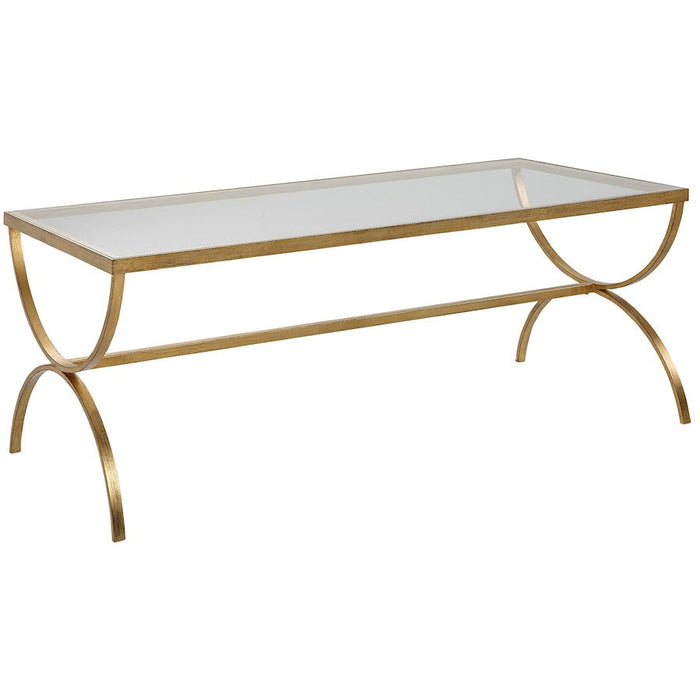 Uttermost Crescent Coffee Table, Antiqued Gold