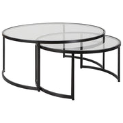 Uttermost Rhea Set of 2, Nesting Coffee Tables, Satin Black - 25190