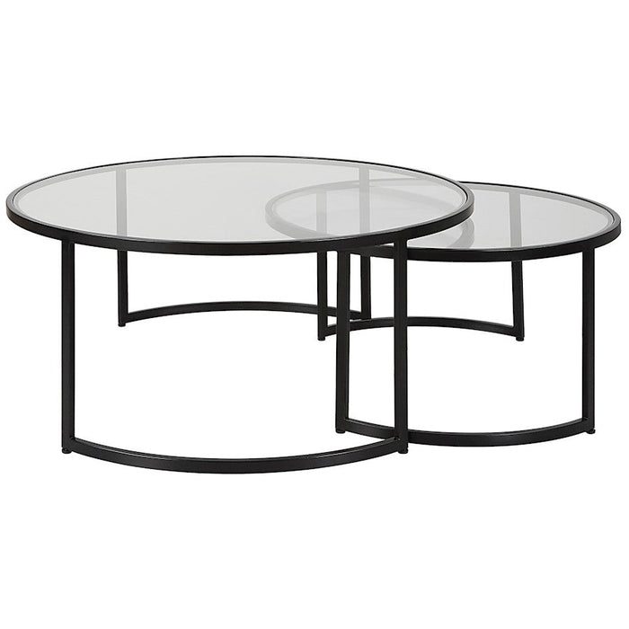 Uttermost Rhea Set of 2, Nesting Coffee Tables, Satin Black