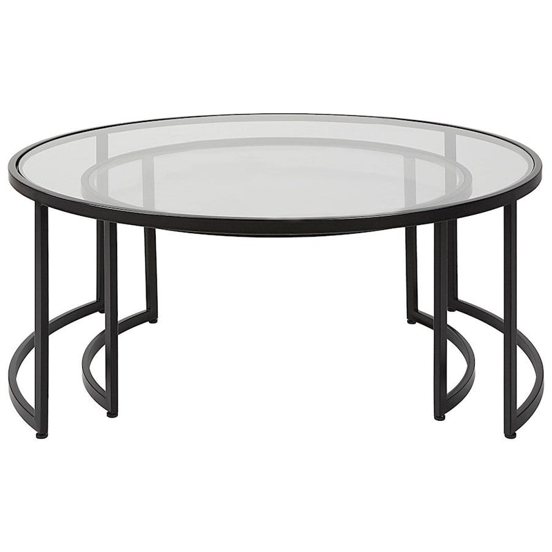 Uttermost Rhea Set of 2, Nesting Coffee Tables, Satin Black