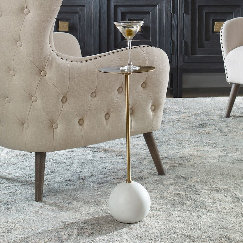 Uttermost Gimlet White Drink Table - 25216