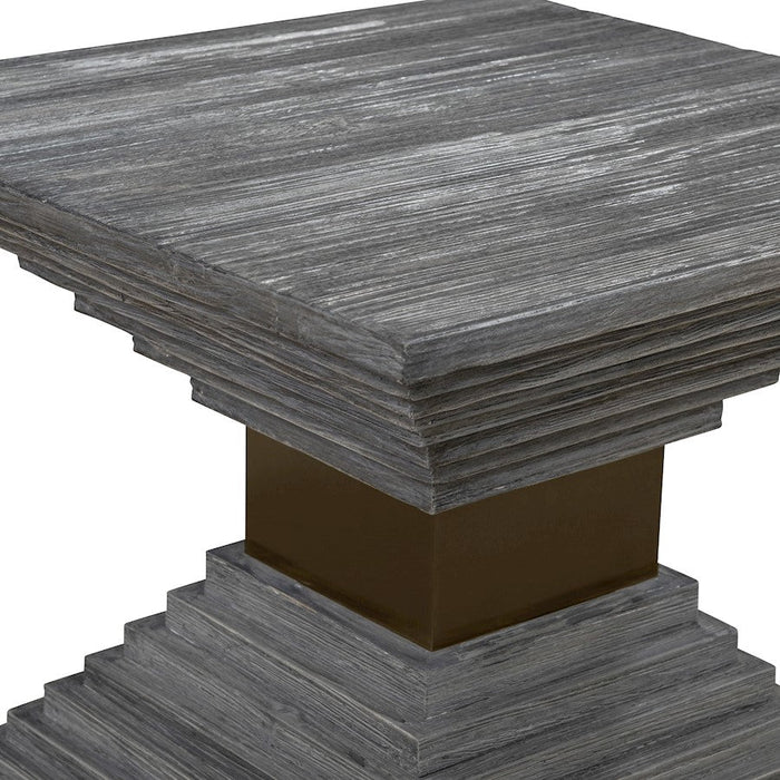 Uttermost Andes Wooden Geometric Accent Table, Gray