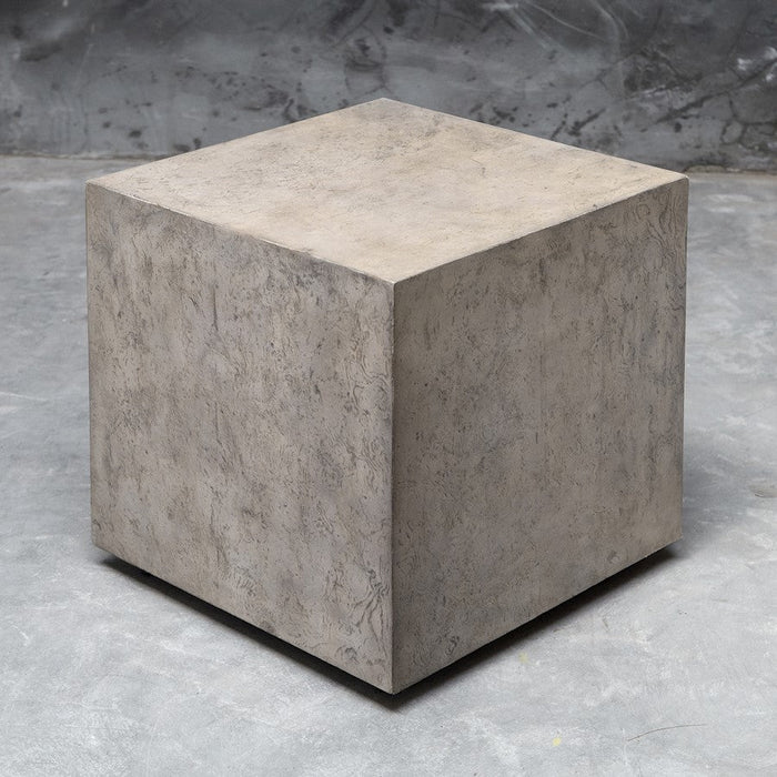 Uttermost Kioni Gray Cube Table, Oak