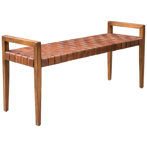 Uttermost Plait Woven Leather Bench - 25474