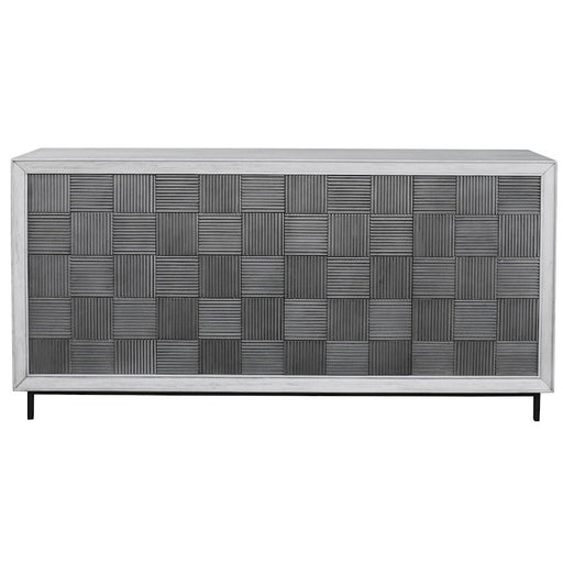 Uttermost Checkerboard 4 Door Gray Cabinet - 25489