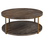 Uttermost Palisade Round Wood Coffee Table, Oak Veneer - 25555