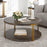 Uttermost Palisade Round Wood Coffee Table, Oak Veneer