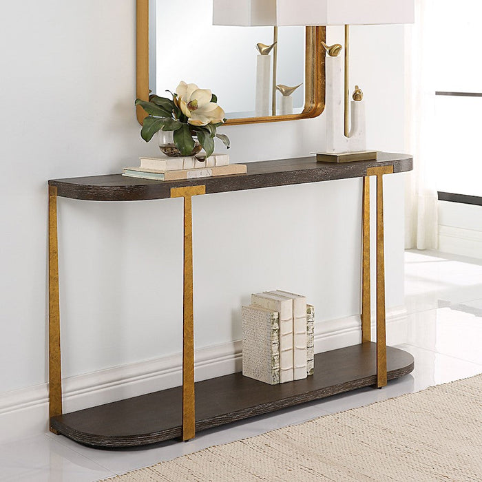 Uttermost Palisade Wood Console Table, Oak Veneer