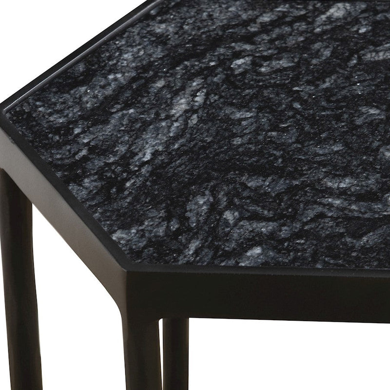 Uttermost Aviary Hexagonal Accent Table, Satin Black