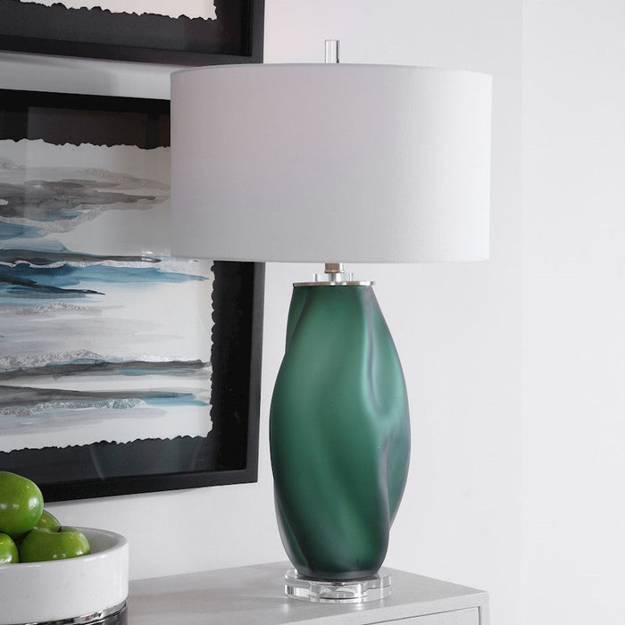 Uttermost 1 Light Esmeralda Green Glass Table Lamp