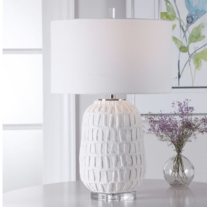 Uttermost 1 Light Caelina Textured White Table Lamp