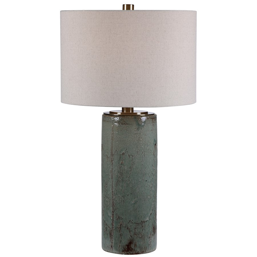 Uttermost 1 Light Callais Crackled Aqua Table Lamp