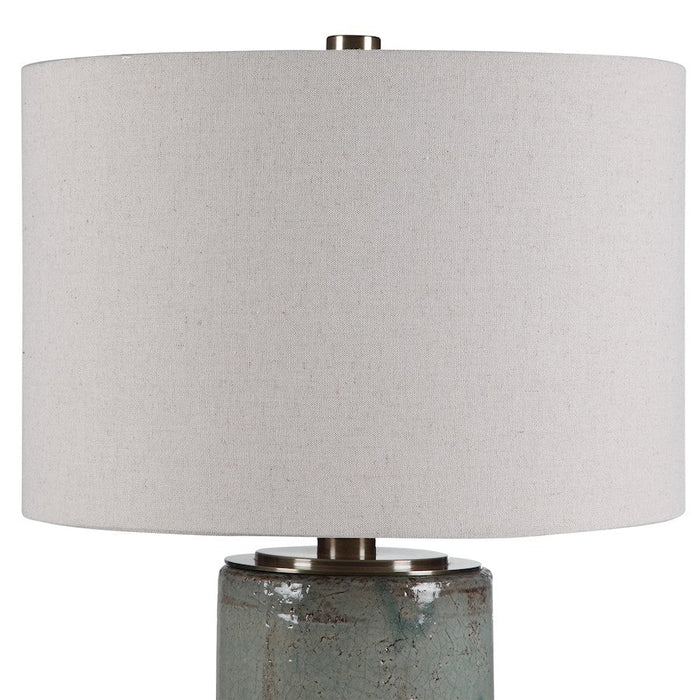 Uttermost 1 Light Callais Crackled Aqua Table Lamp