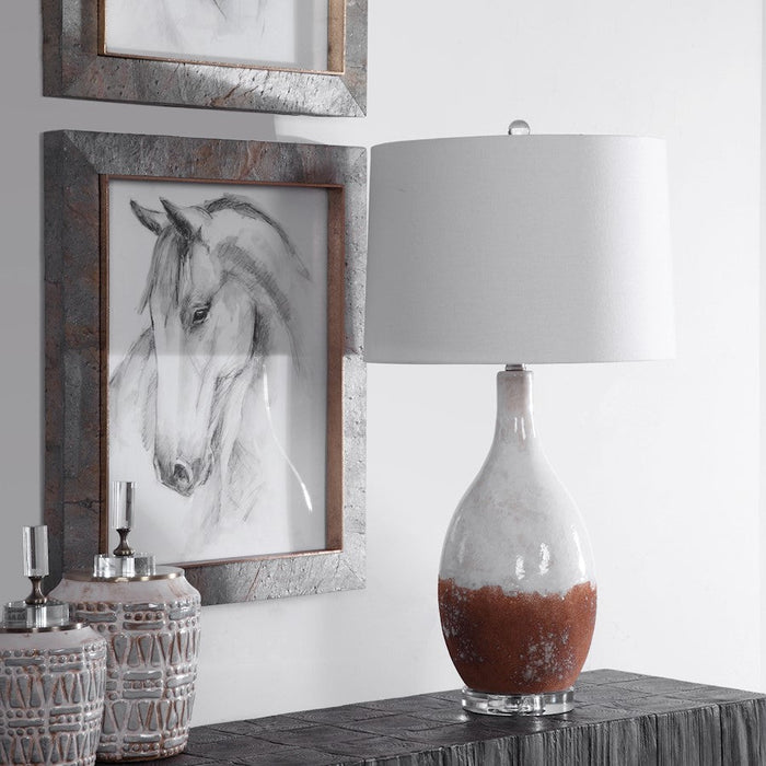 Uttermost 1 Light Durango Rust White Table Lamp