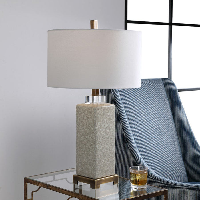 Uttermost 1 Light Irie Crackled Taupe Table Lamp