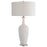 Uttermost Strauss White Ceramic Table Lamp, Brushed Brass Plated - 28374-1