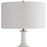 Uttermost Strauss White Ceramic Table Lamp, Brushed Brass Plated