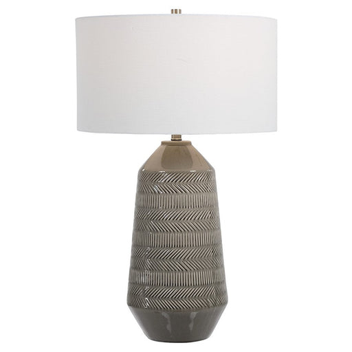 Uttermost Rewind Grey 1 Light Table Lamp, Brushed Nickel - 28375