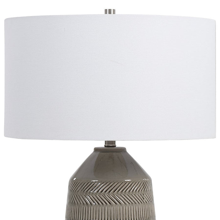 Uttermost Rewind Grey 1 Light Table Lamp, Brushed Nickel