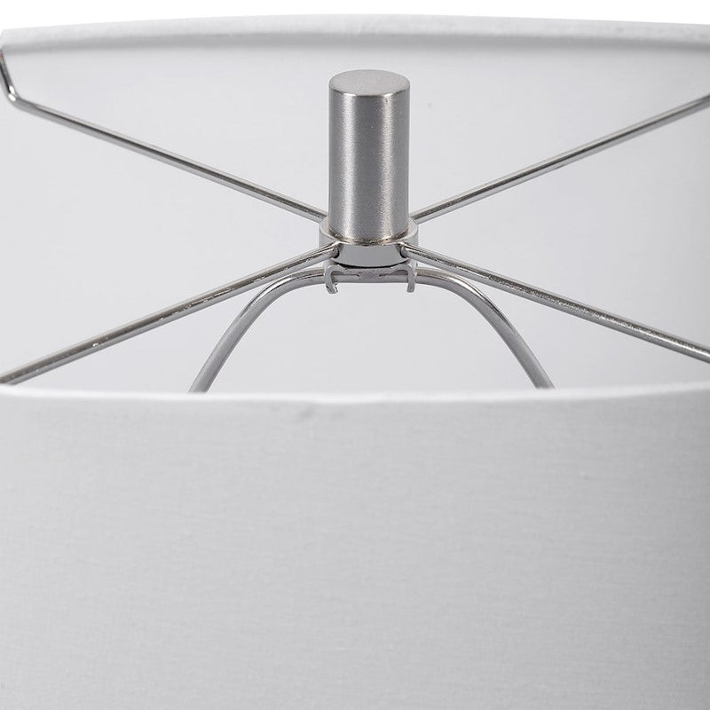 Uttermost Ebon Charcoal 1 Light Table Lamp, Brushed Nickel/Crystal