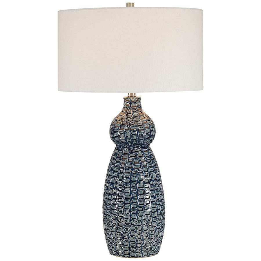 Uttermost Holloway Cobalt Blue Table Lamp, Brushed Nickel Accents - 28382