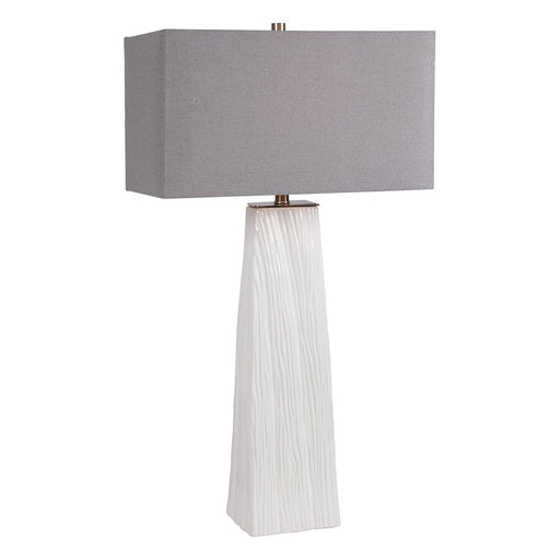 Uttermost Sycamore White 1 Light Table Lamp, Brushed Nickel - 28383