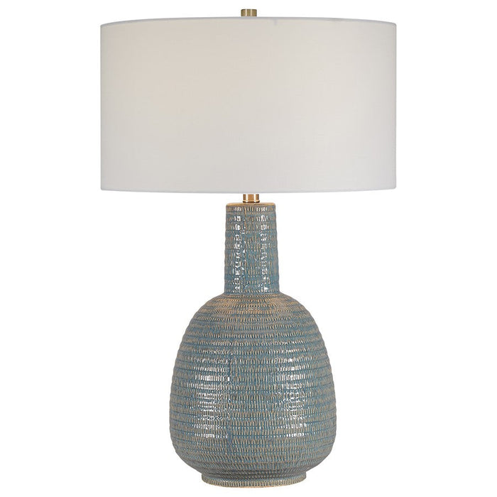 Uttermost Delta Light Aqua 1 Light Table Lamp, Brushed Nickel - 28384-1