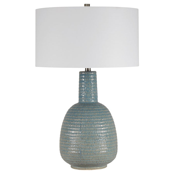 Uttermost Delta Light Aqua 1 Light Table Lamp, Brushed Nickel