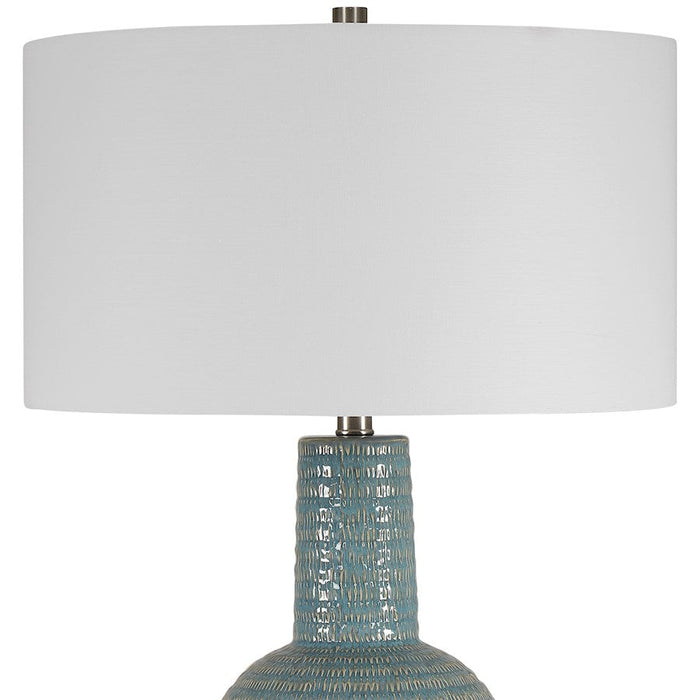 Uttermost Delta Light Aqua 1 Light Table Lamp, Brushed Nickel