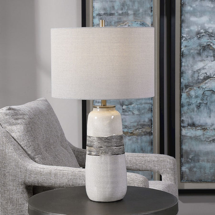 Uttermost Comanche Table Lamp, White Crackle