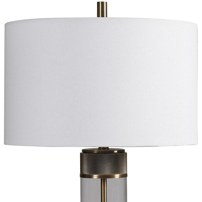 Uttermost Anmer Industrial Table Lamp, Antiqued Brass Plated/Clear