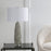 Uttermost Kari Light Grey Table Lamp, Brushed Nickel/Crystal Accent