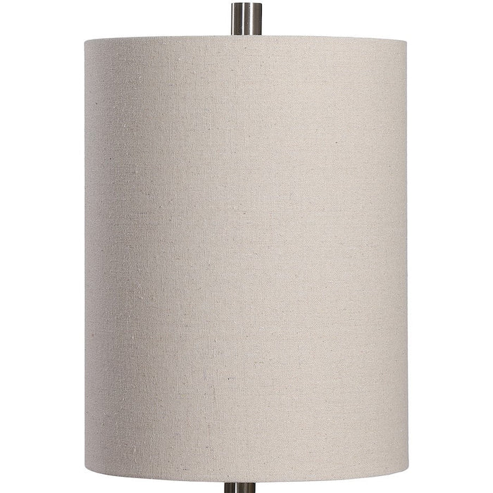 Uttermost Stevens Bleached Wood Buffet Lamp, Brushed Nickel Plated