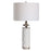 Uttermost Calia White Table Lamp, Nickel Plated/Crystal - 28428-1