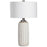 Uttermost Azariah White Crackle Table Lamp, Brushed Nickel/Crystal