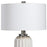 Uttermost Azariah White Crackle Table Lamp, Brushed Nickel/Crystal