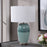 Uttermost Caicos Teal 1 Light Table Lamp, Brushed Nickel Plated