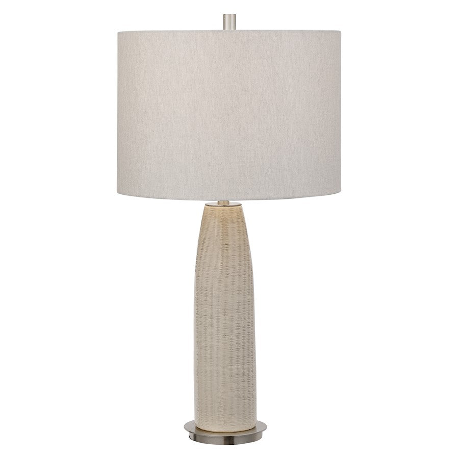 Uttermost Delgado Light Grey Table Lamp, Brushed Nickel Plated Accent - 28438