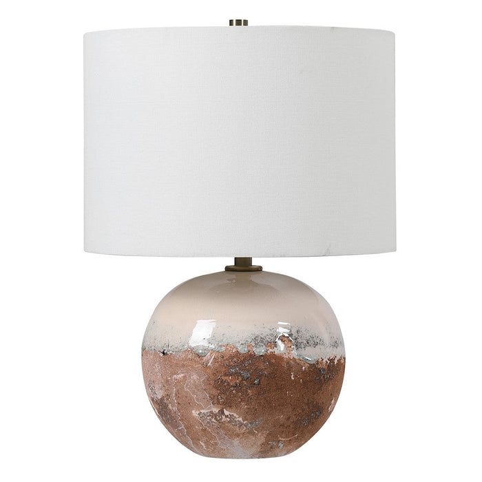 Uttermost Durango Terracotta Accent Lamp, White/Light Brass Plated