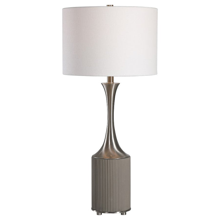 Uttermost Pitman Industrial 1 Light Table Lamp, Brushed Nickel Plated - 28447-1