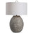 Uttermost Cyprien Grey White 1 Light Table Lamp, Brushed Nickel - 28448-1