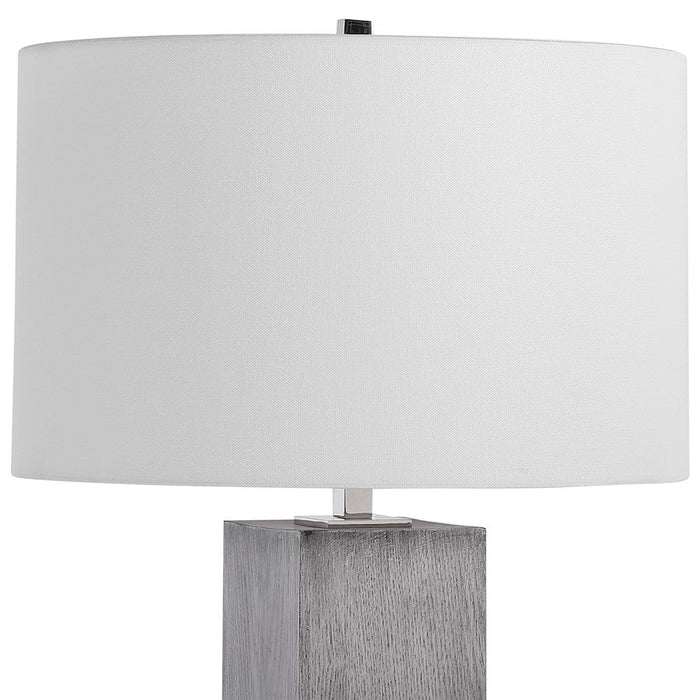 Uttermost Cordata Modern Lodge Table Lamp, Grey/Polished Nickel Plated