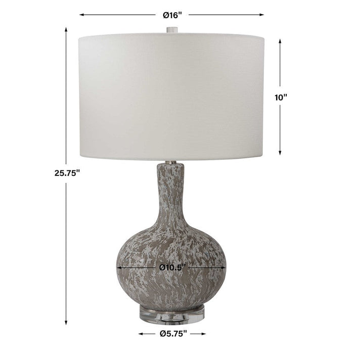 Uttermost Turbulence 1 Light Distressed Table Lamp, White