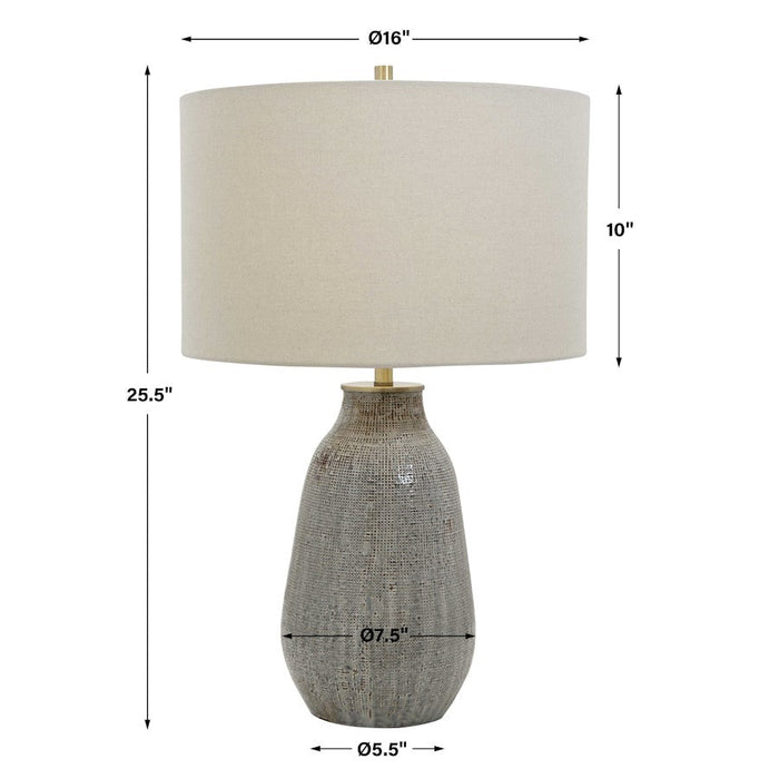 Uttermost Monacan 1 Light Table Lamp, Gray Textured