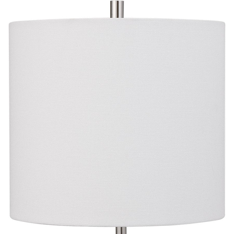 Uttermost Sussex Nickel 1 Light Buffet Lamp, White Marble