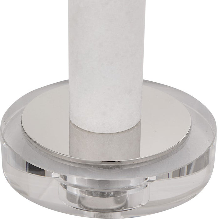 Uttermost Sussex Nickel 1 Light Buffet Lamp, White Marble