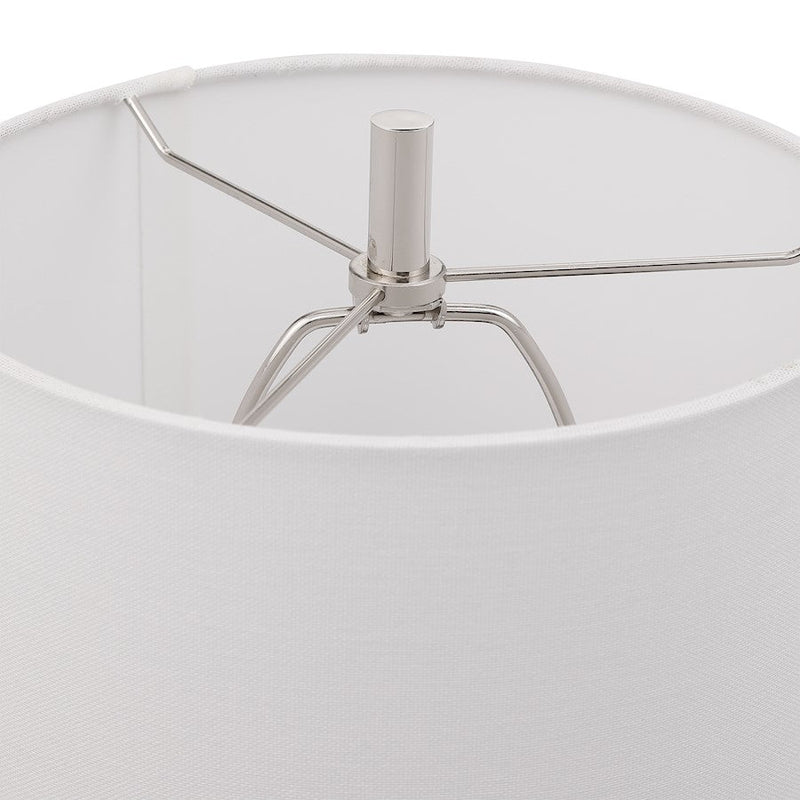 Uttermost Sussex Nickel 1 Light Buffet Lamp, White Marble