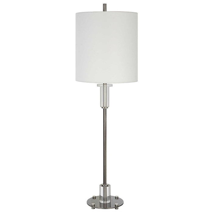 Uttermost Aurelia 1 Light Steel Buffet Lamp, Polished Nickel