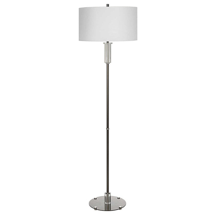 Uttermost Aurelia 1 Light Steel Floor Lamp, Polished Nickel