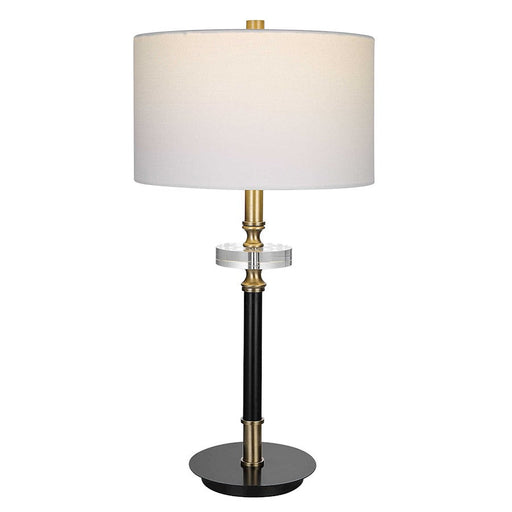 Uttermost Maud 1 Light Table Lamp, Aged Black/Antique Brass - 29991-1